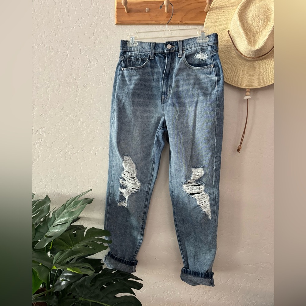 Blue Distressed Jeans - Picture 2 of 13